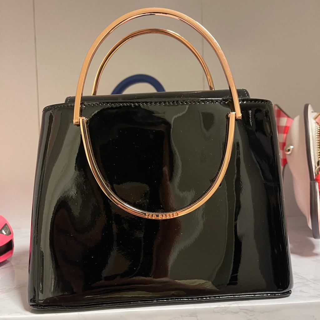Nwt Ted Baker Evening Crossbody Bag, Patent Black
